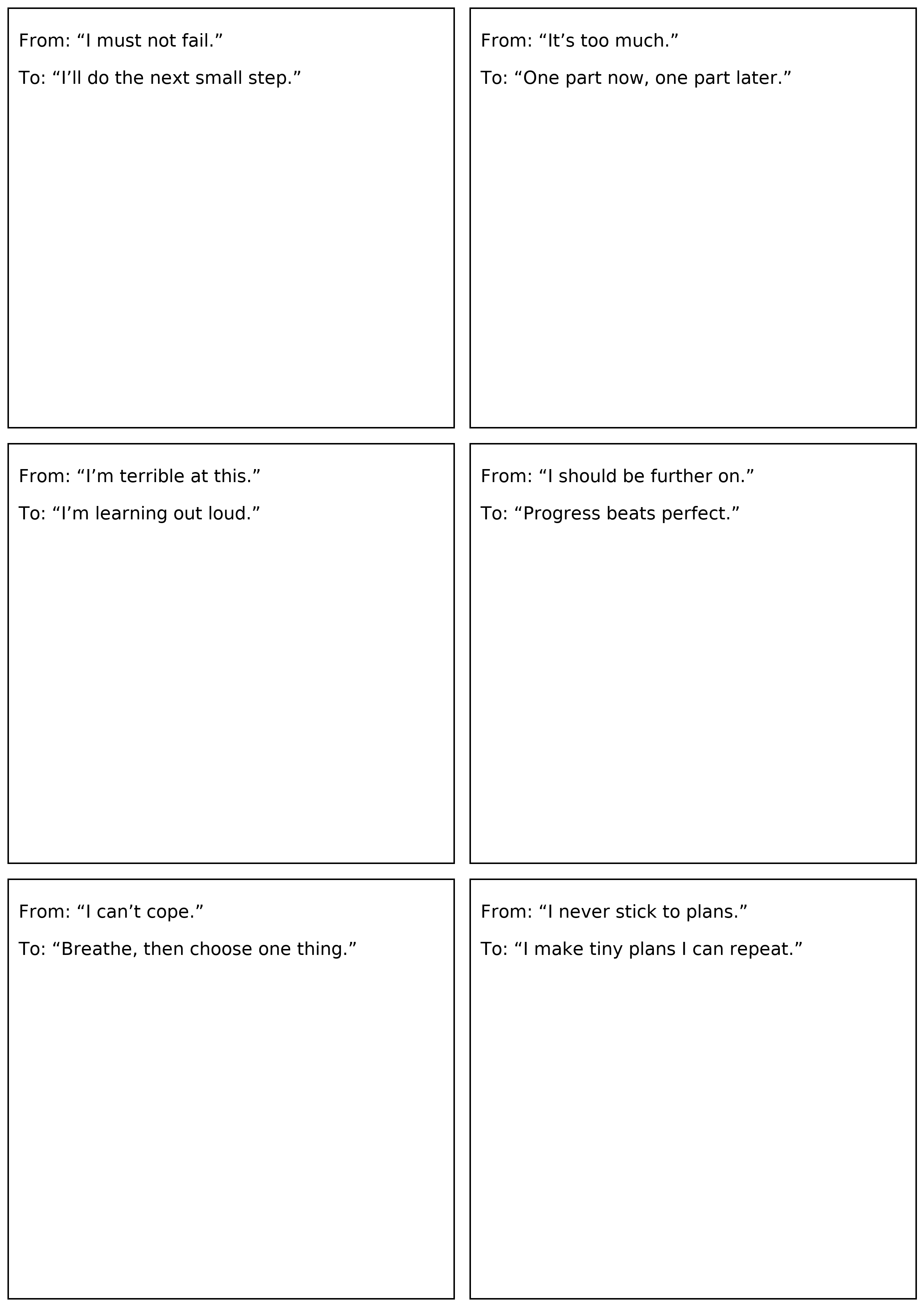 Supportive self-talk examples