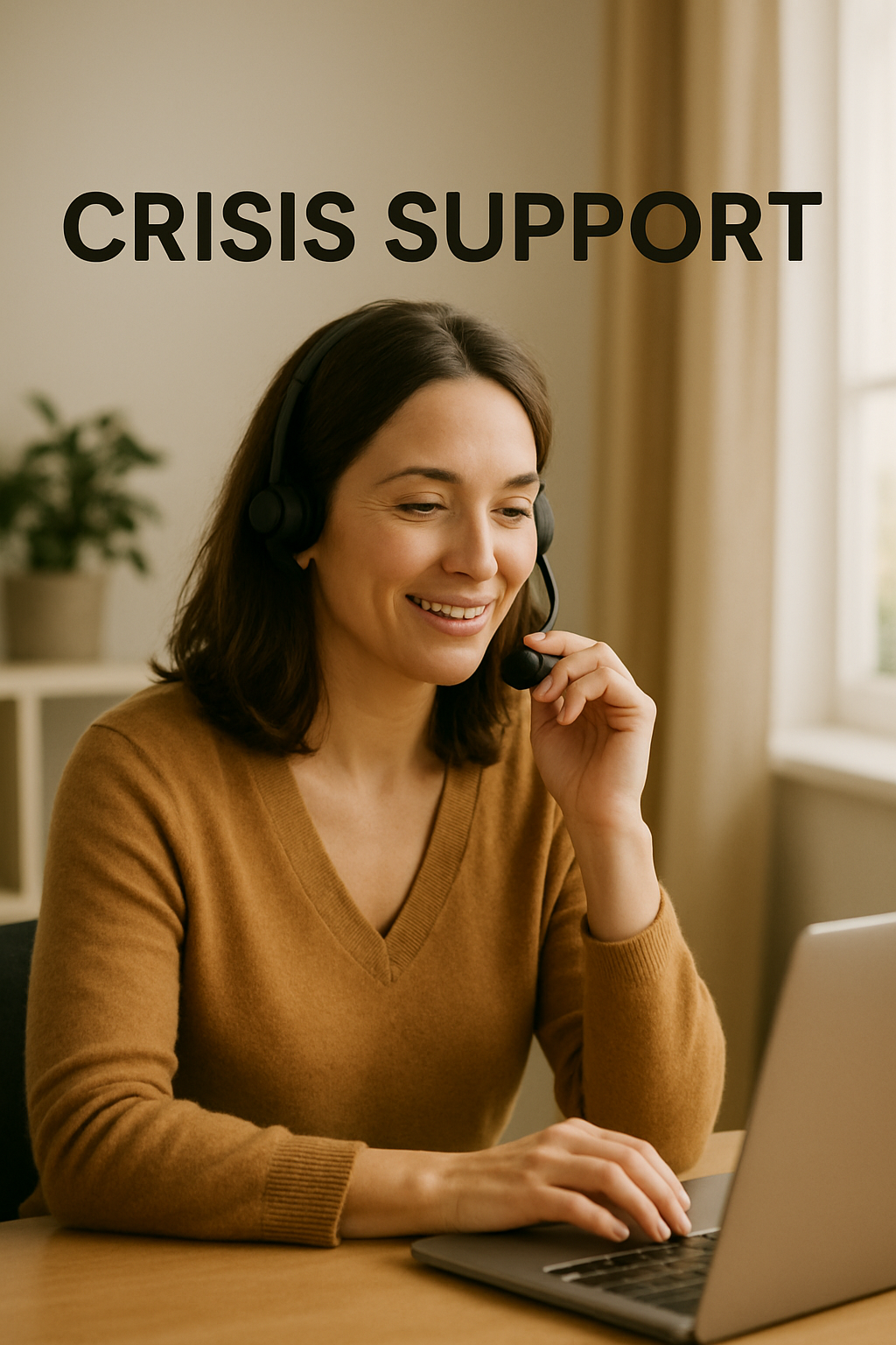 Two hands clasped together in support