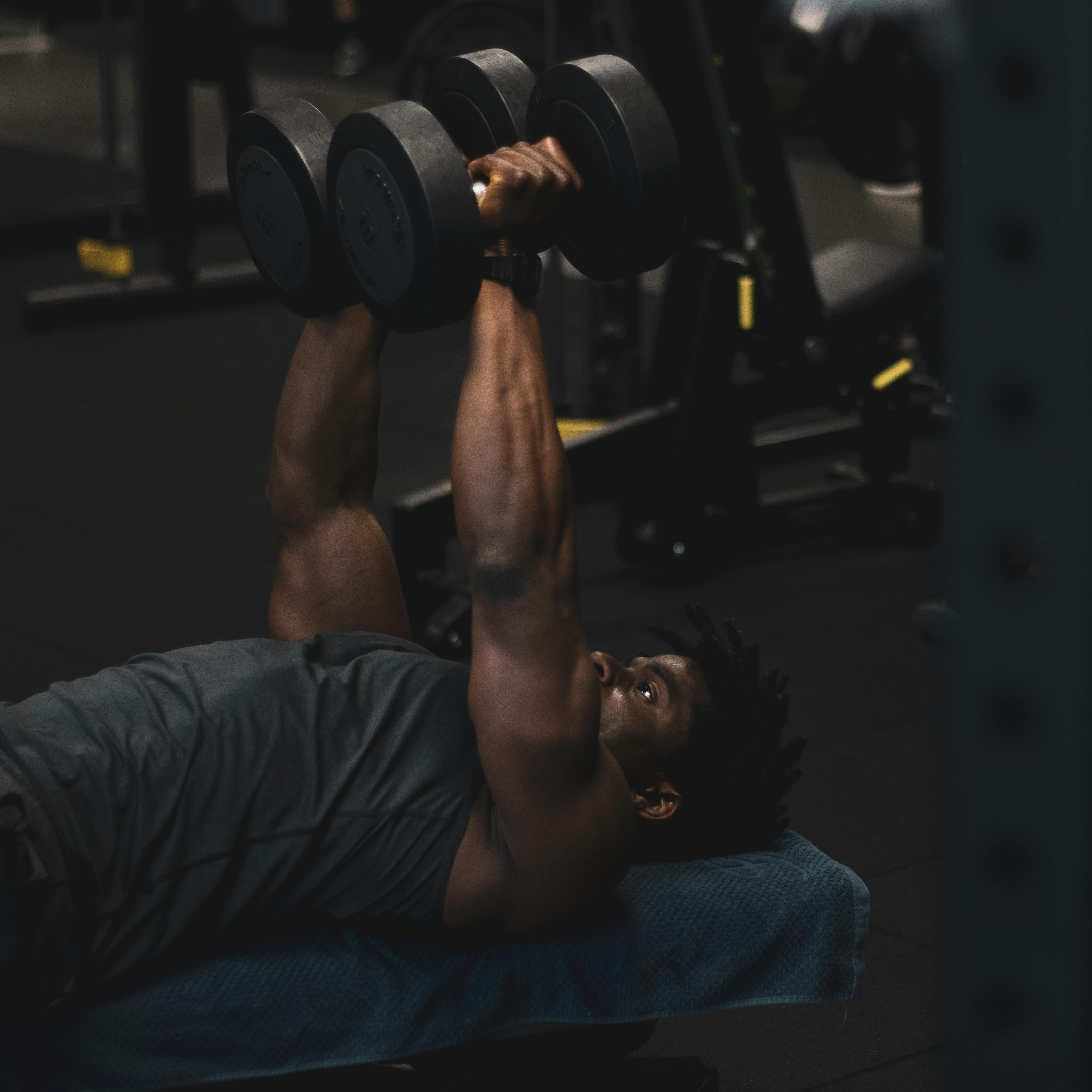 Dumbbell floor press on the floor
