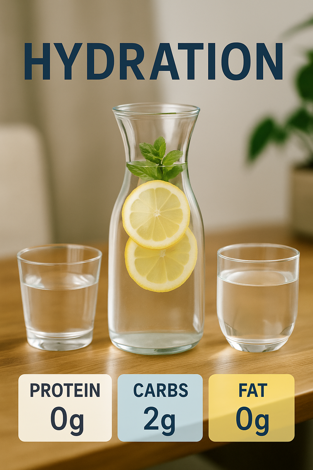 Refillable water bottle on a kitchen counter