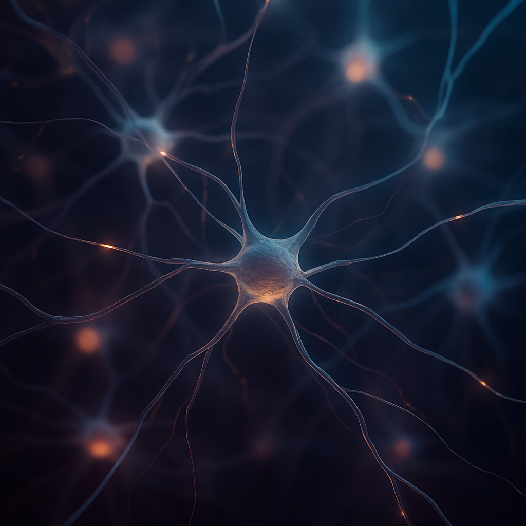 Illustration hinting at neural pathways strengthening with practice